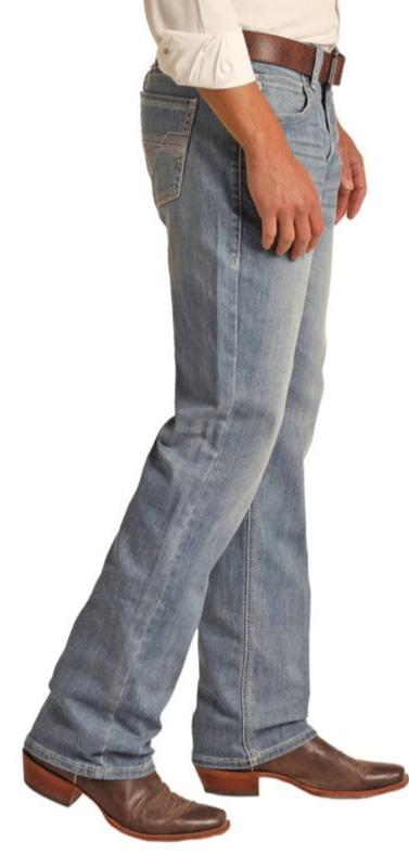 ROCK & ROLL MEN'S RELAXED TAPERED STRETCH STACKABLE BOOTCUT JEANS