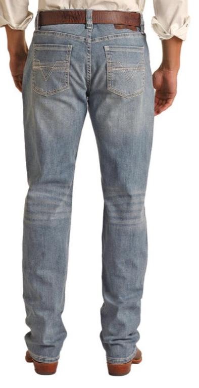 ROCK & ROLL MEN'S RELAXED TAPERED STRETCH STACKABLE BOOTCUT JEANS