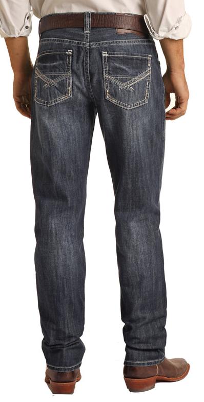 Rock & Roll Men's Double Barrel Stackable Boot Cut Jean DARK WASH