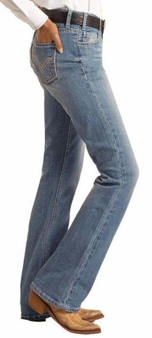 Rock & Roll Ladies Mid-Rise Riding Boot Jeans Light Vintage