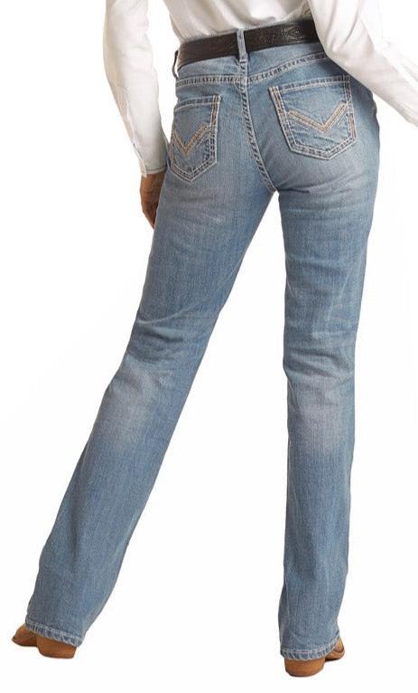 Rock & Roll Ladies Mid-Rise Riding Boot Jeans Light Vintage