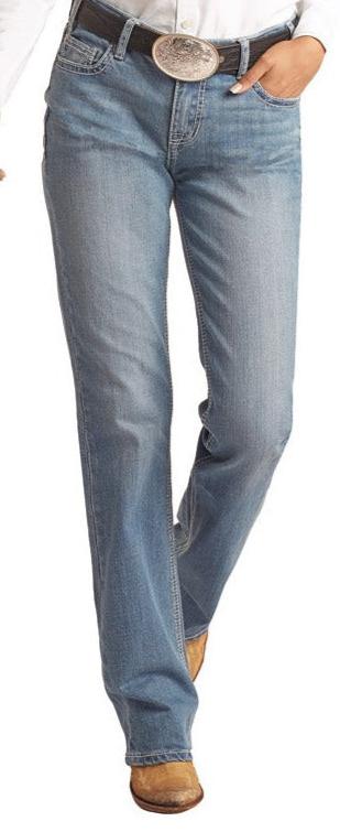 Rock & Roll Ladies Mid-Rise Riding Boot Jeans Light Vintage