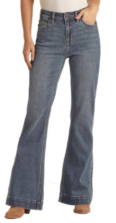 ROCK & ROLL LADIES HIGH RISE EXTRA STRETCH VINTAGE TROUSER JEANS