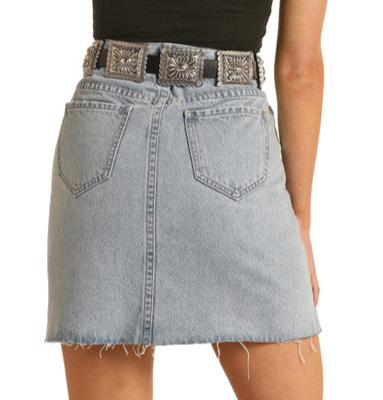 ROCK & ROLL LIGHT WASH DENIM SKIRT