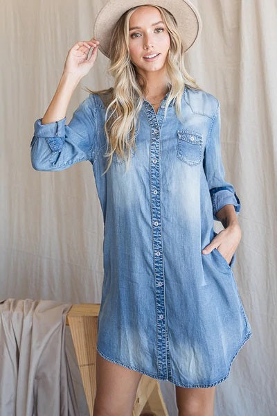 PLUS SIZE BREE'S TENCEL SHIRT DRESS  FREDERICKSBURG – Yee Haw Ranch  Outfitters