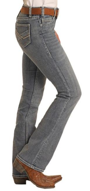 Rock & Roll Ladies Mid-Rise Riding Boot Jeans Light Vintage