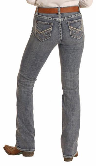 Rock & Roll Ladies Mid-Rise Riding Boot Jeans Light Vintage