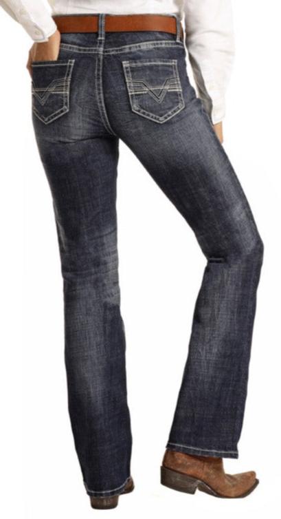 Rock & Roll Ladies Riding Boot Jeans Dark Vintage