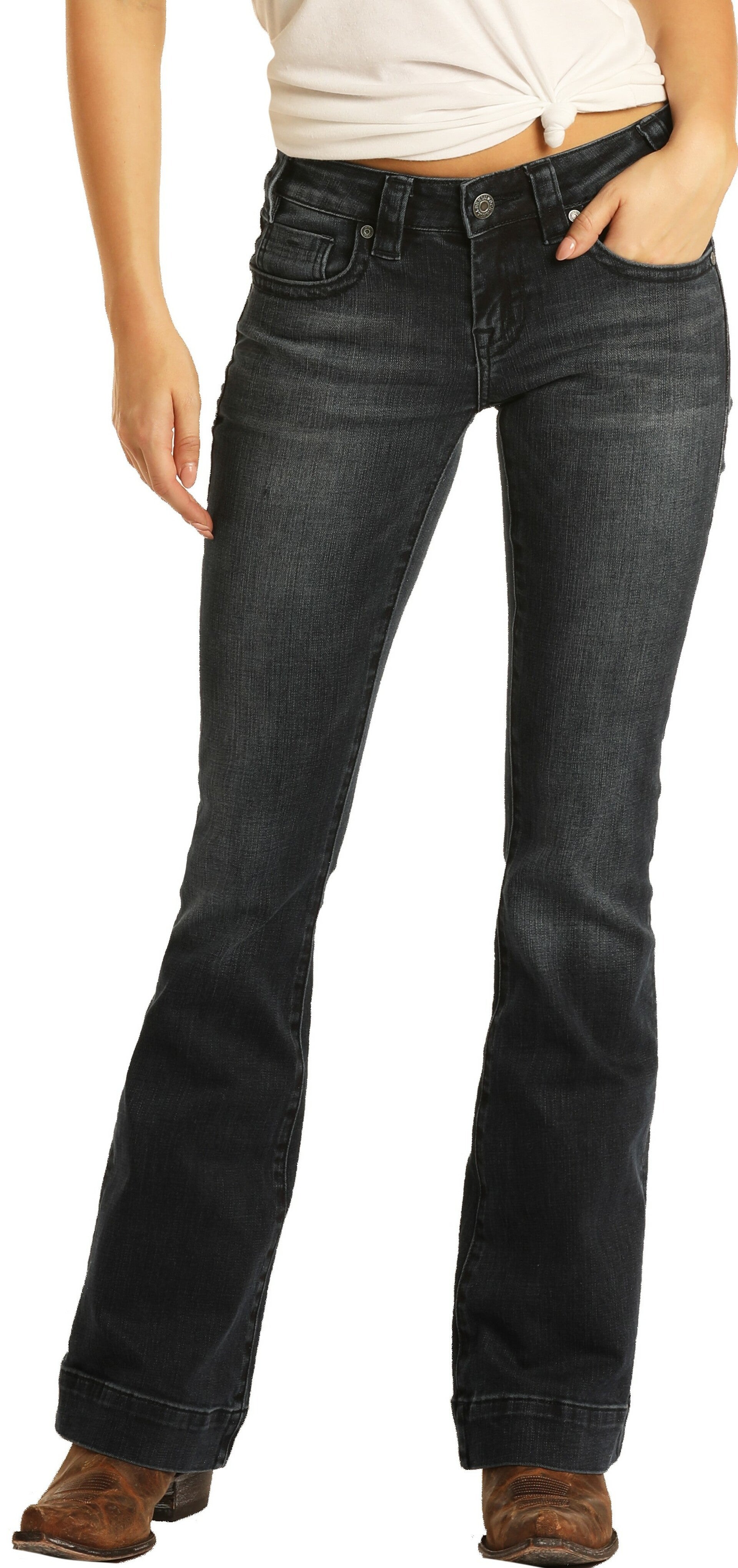Women's Low-Rise Dark Wash Boot Jeans