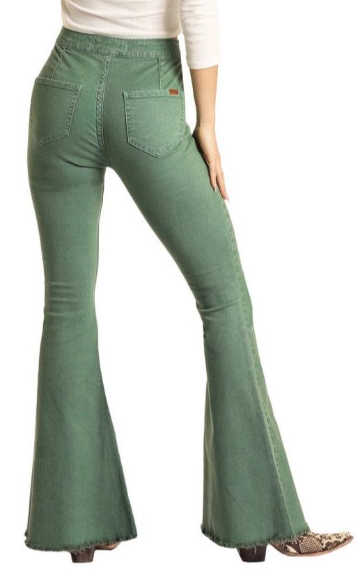 Rock & Roll Cowgirl Junior's Bargain Bells High Rise Extra Stretch Bell Bottom Jeans