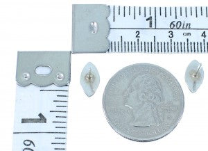 Zuni Sterling Silver & Stone Inlay Stud Earrings