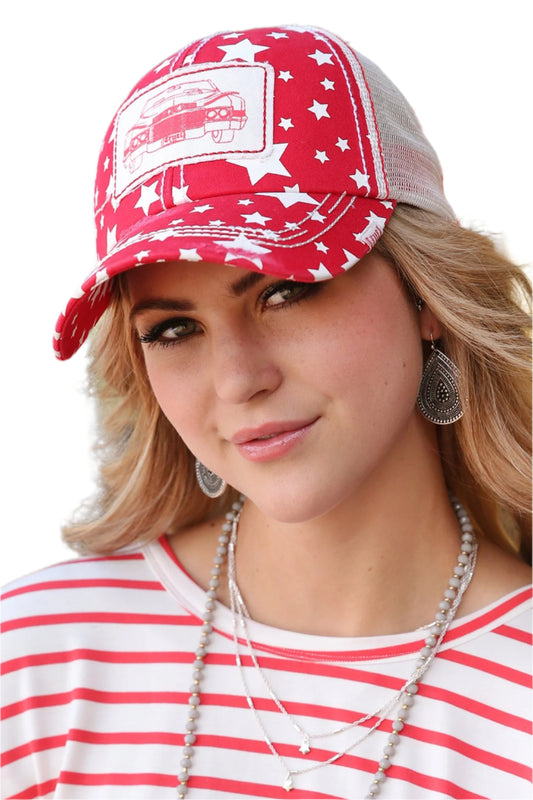 CRUEL DENIM LADIES CADILLAC STAR RED CAP