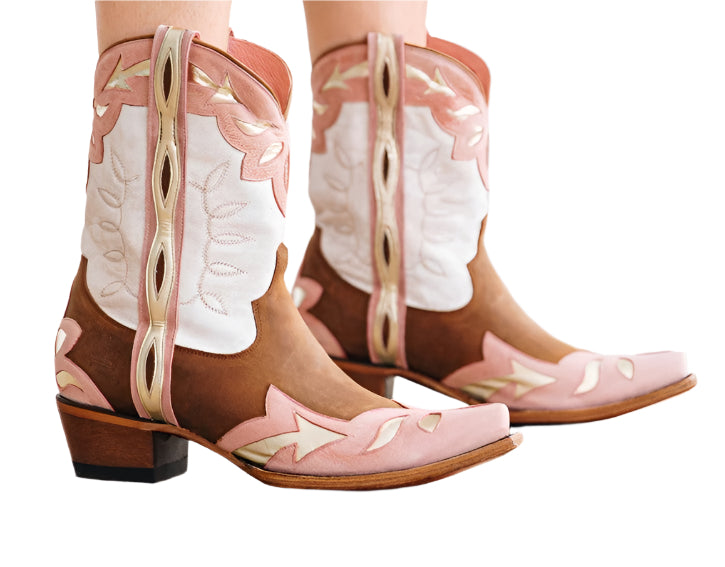 JUNK GYPSY by LANE "DIME STORE COWGIRL" SHORTIE BOOTS in BLUSH