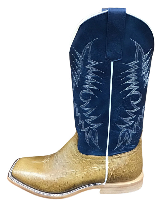 HORSEPOWER ANTIQUE SADDLE SMOOTH OSTRICH MEN'S BOOTS