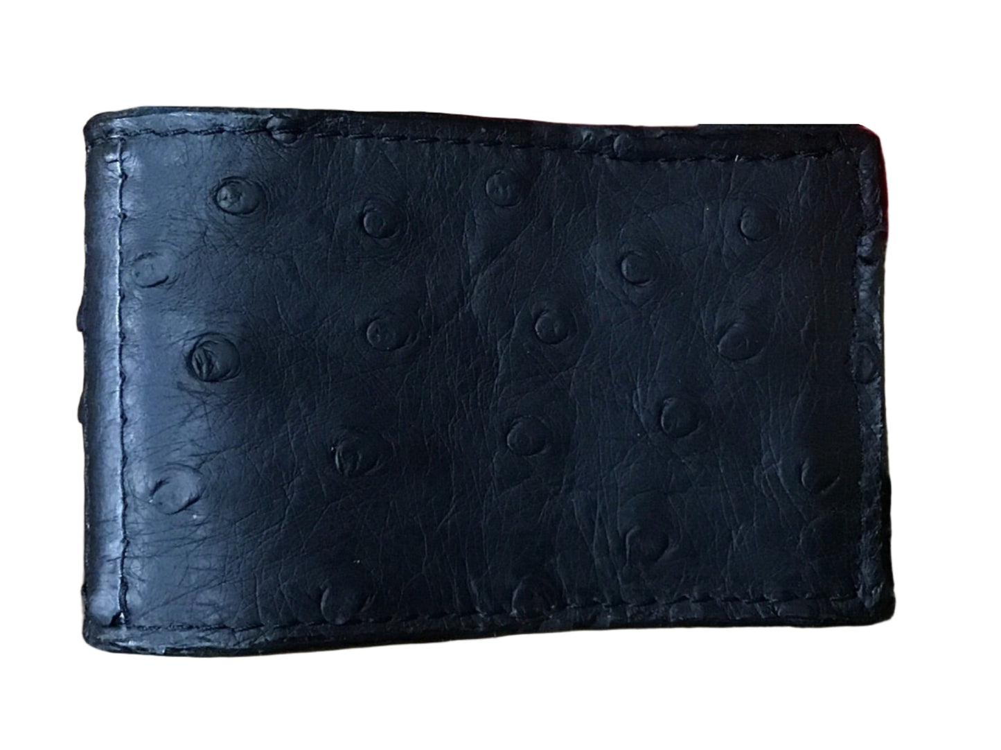 DOUBLE J SADDLERY BLACK OSTRICH MONEY CLIP