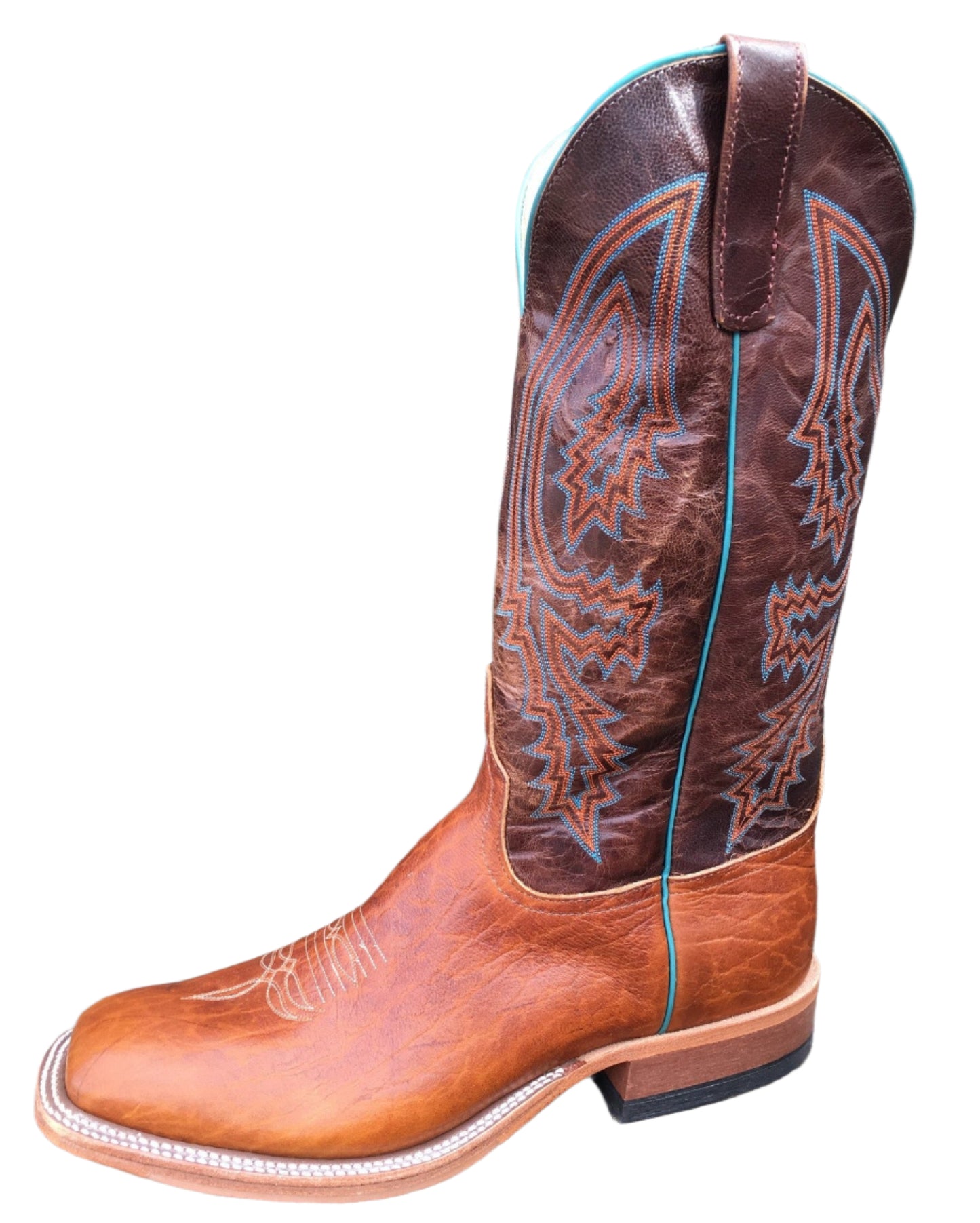 Anderson Bean Tobacco Yeti Brass Explosion Leather Square Toe Boots S1106