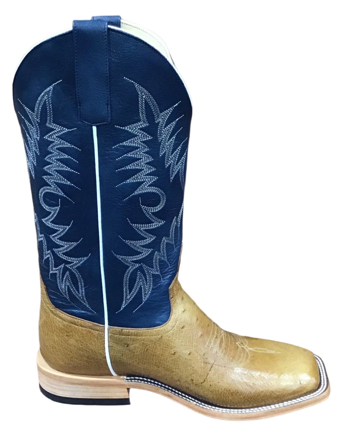 HORSEPOWER ANTIQUE SADDLE SMOOTH OSTRICH MEN'S BOOTS