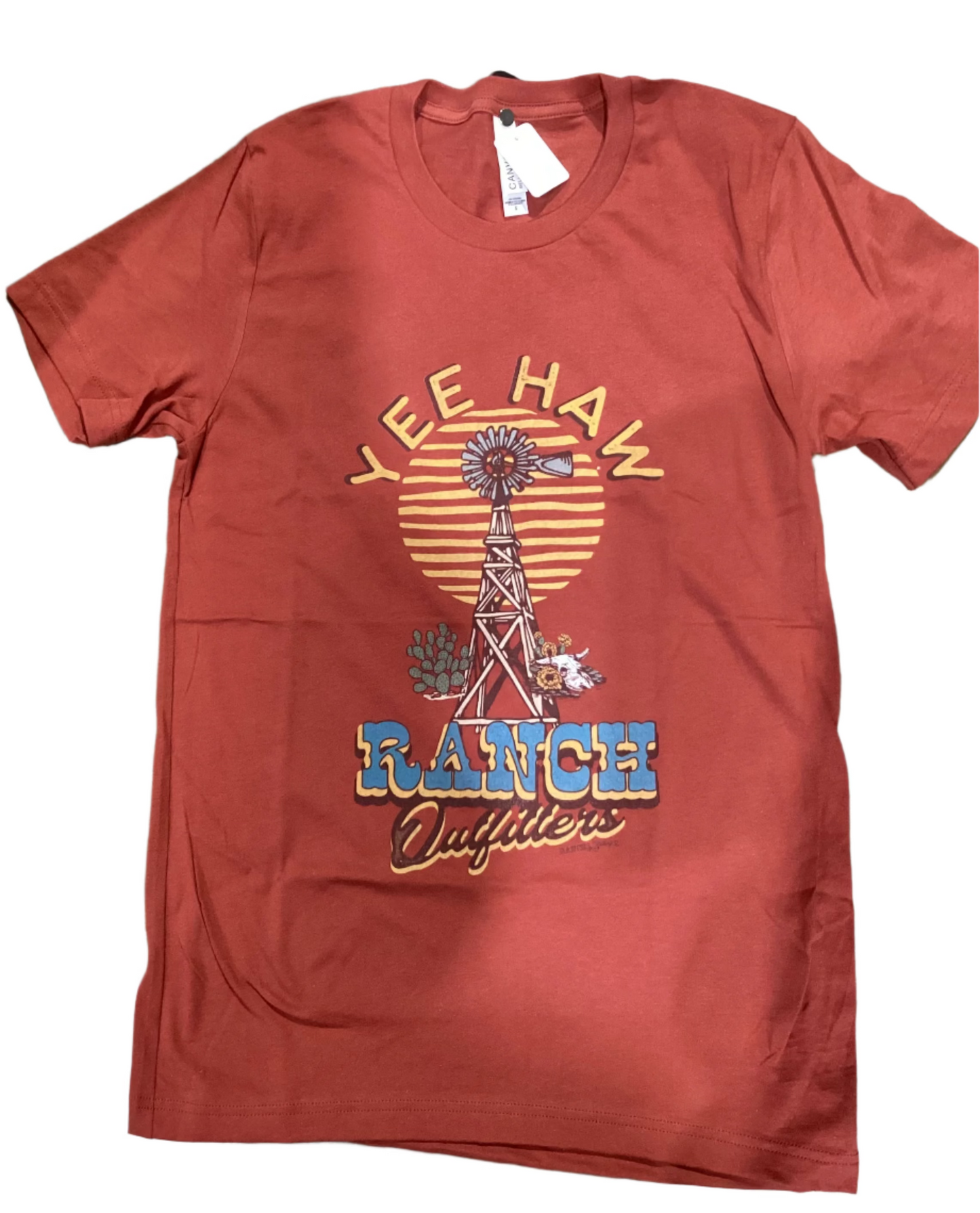 RANCH WATER - YEE HAW RANCH OUTFITTERS TEE SHIRT - RUST