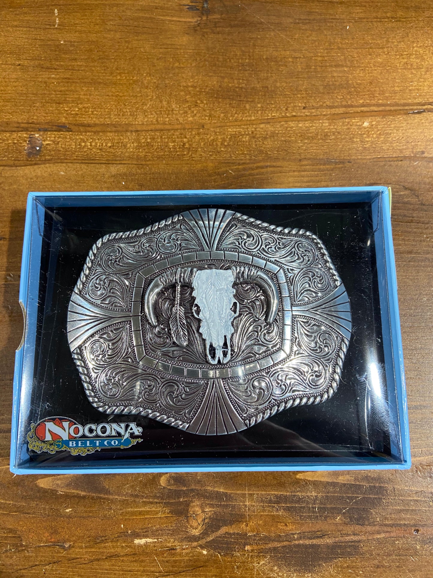 RECTANGLE COW SKULL BUCKLE