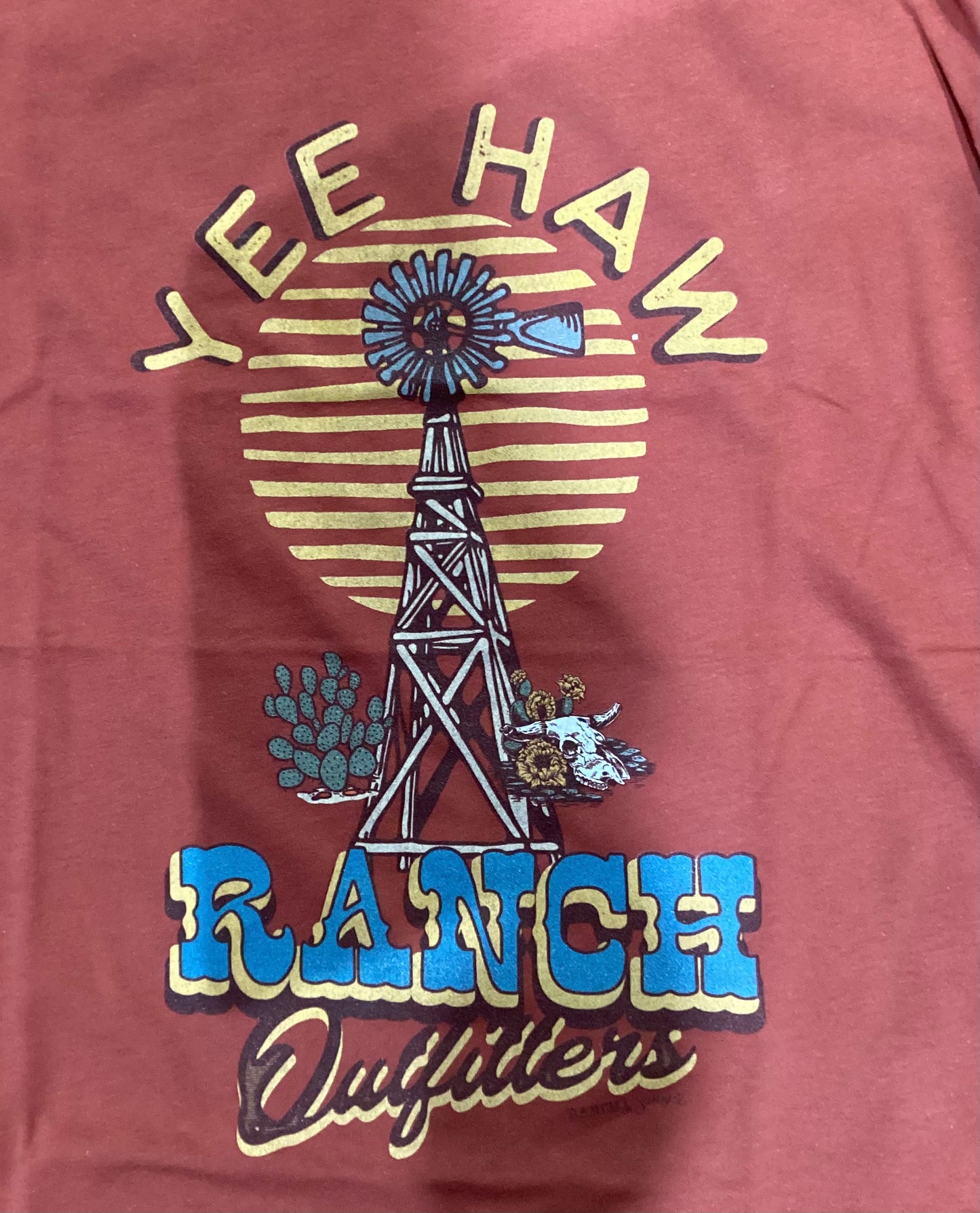 RANCH WATER - YEE HAW RANCH OUTFITTERS TEE SHIRT - RUST