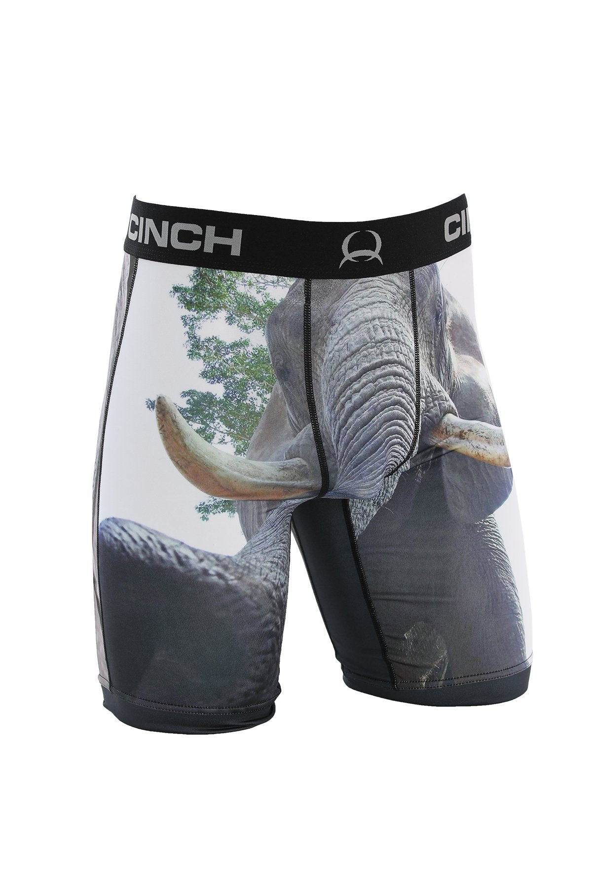CINCH MEN'S ELEPHANT PRINT 9" BOXER BRIEFS