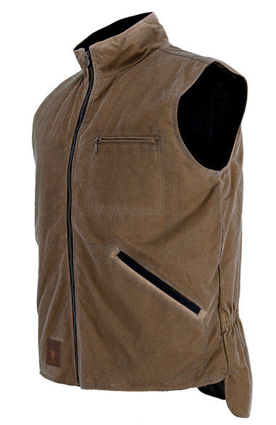 Outback Trading Co. Sawbuck Oilskin Vest in Field Tan or Bronze