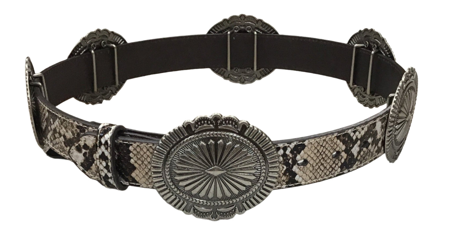 SNAKE PRINT CONCHO BELT