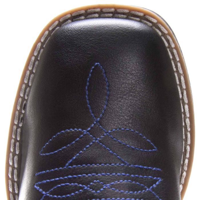 OLD WEST BOY'S DARK BLUE TOP BLACK COWBOY BOOTS