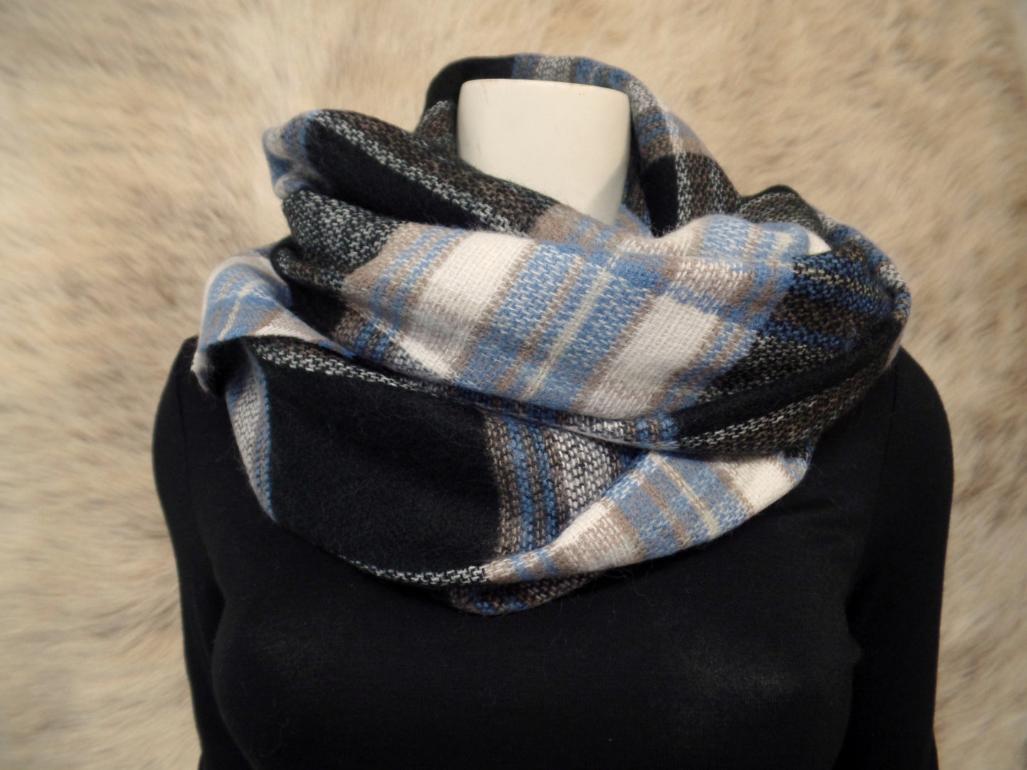 Flannel Frayed Edge Infinty Scarf