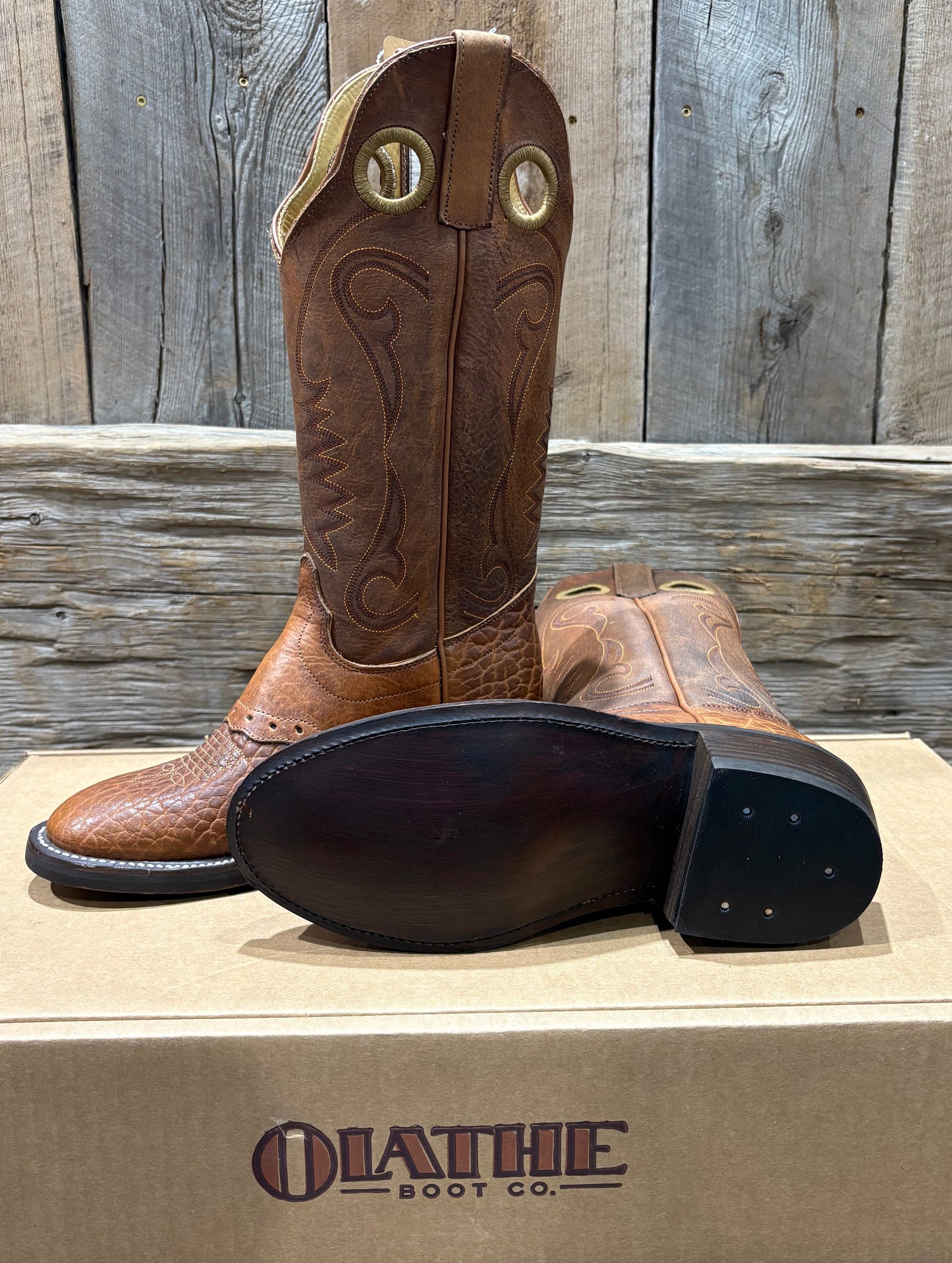 OLATHE COGNAC TUCSON BISON MENS BOOT