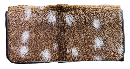 JUAN ANTONIO AXIS HIDE WITH BLACK ITALIAN LEATHER TRIFOLD WALLET