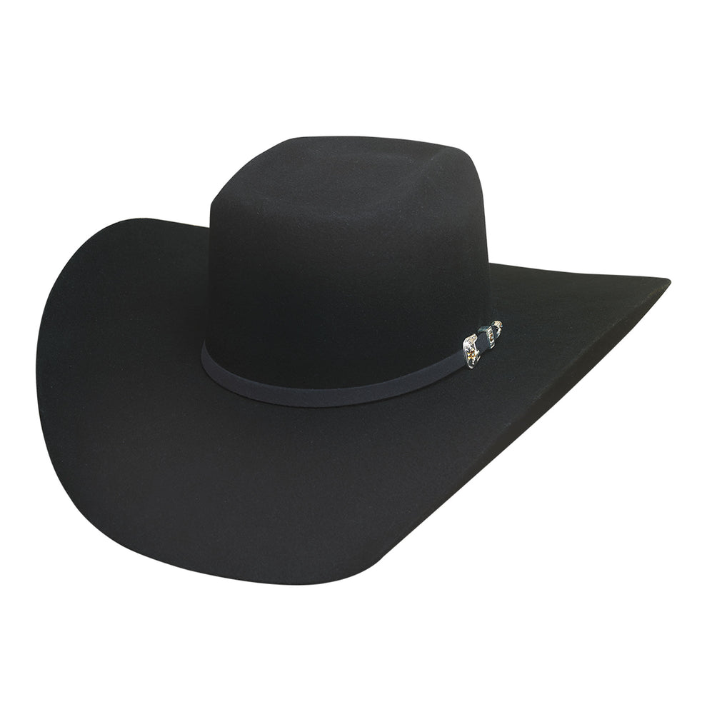 DOUBLE KICKER 8X BLACK FUR BLEND FELT COWBOY HAT FREDERICKSBURG Yee