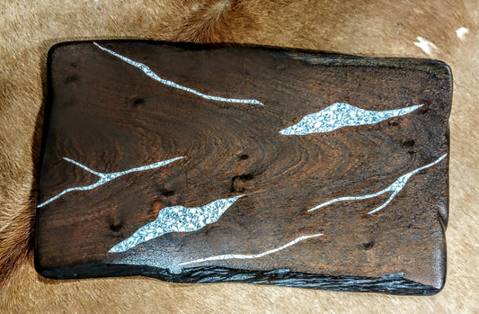J TREJO MESQUITE W/ WHITE BUFFALO TURQUOISE CHEESE BOARDS