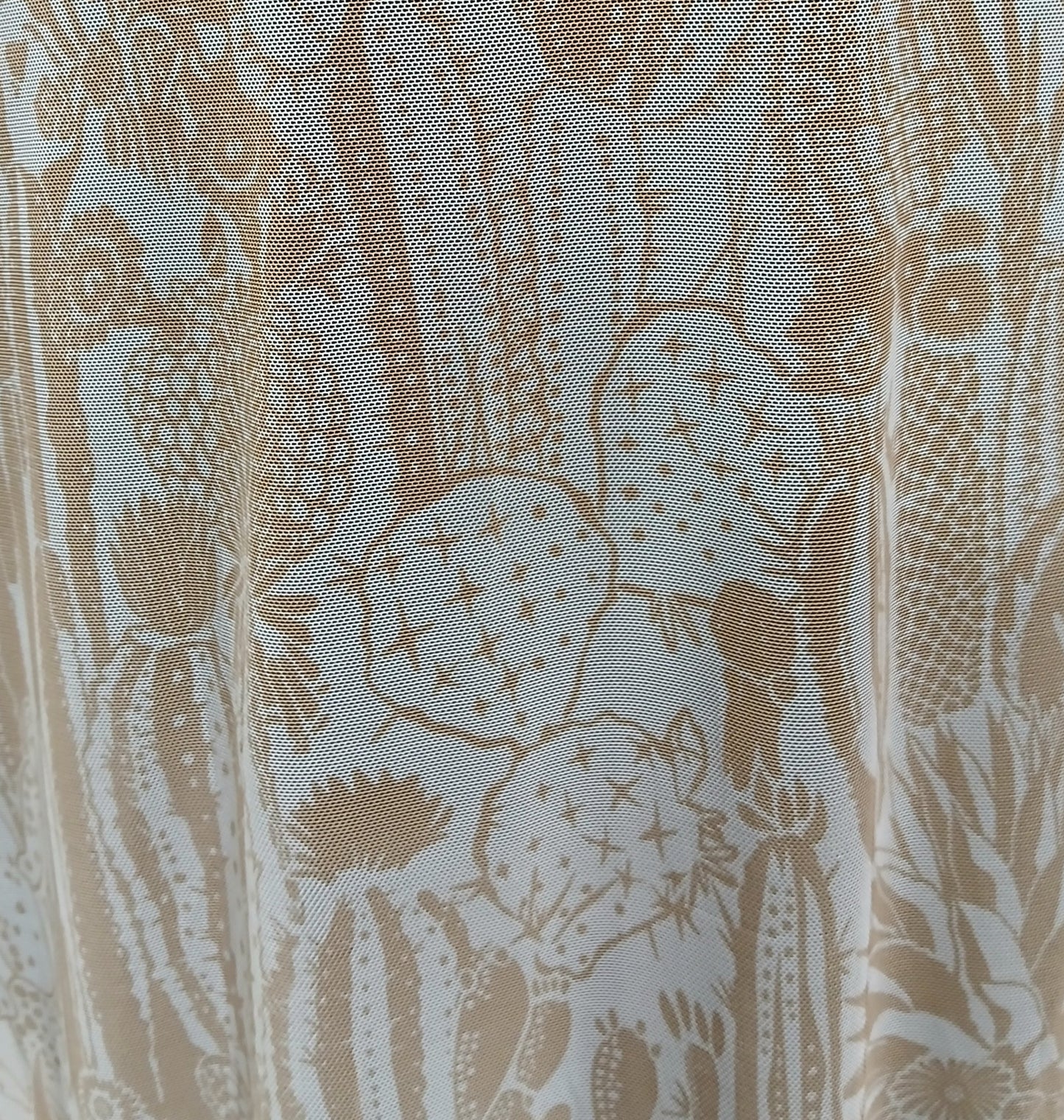 WESTERN PRINT MESH DUSTER - TAN/CACTUS