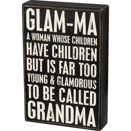 "GLAM-MA " BOX SIGN