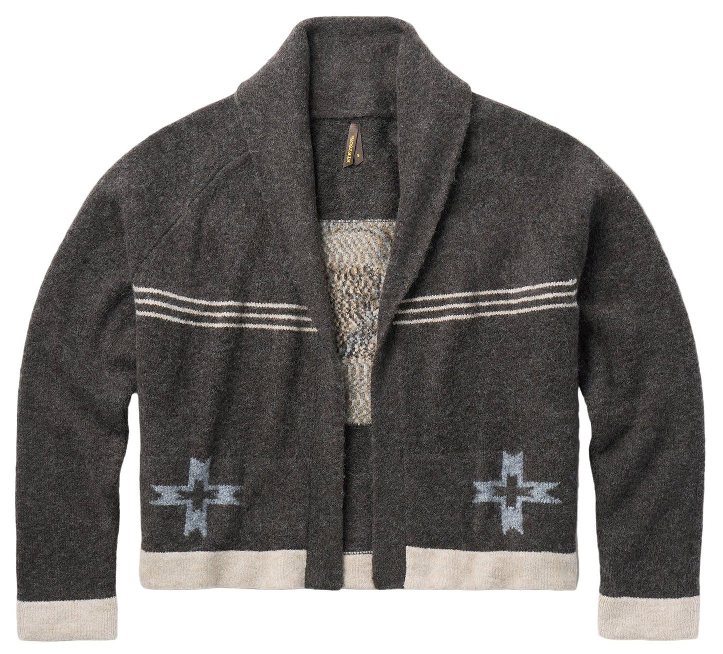 STETSON WOMEN'S CROPPED RETRO RODEO COWGIRL SHAWL COLLAR CARDIGAN