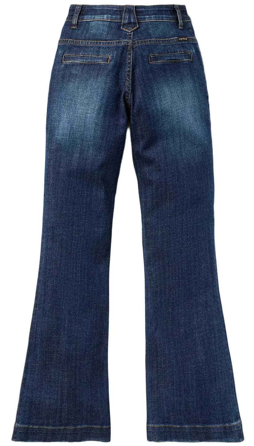 STETSON WOMEN'S 214 DARK WASH WELT POCKET TROUSER JEANS