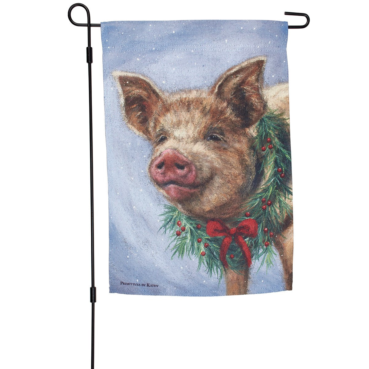 "WINTER PIG" GARDEN FLAG