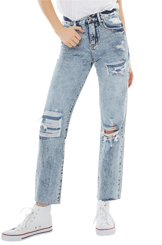 KANCAN CHESNEY HIGH RISE STRAIGHT LEG JEANS