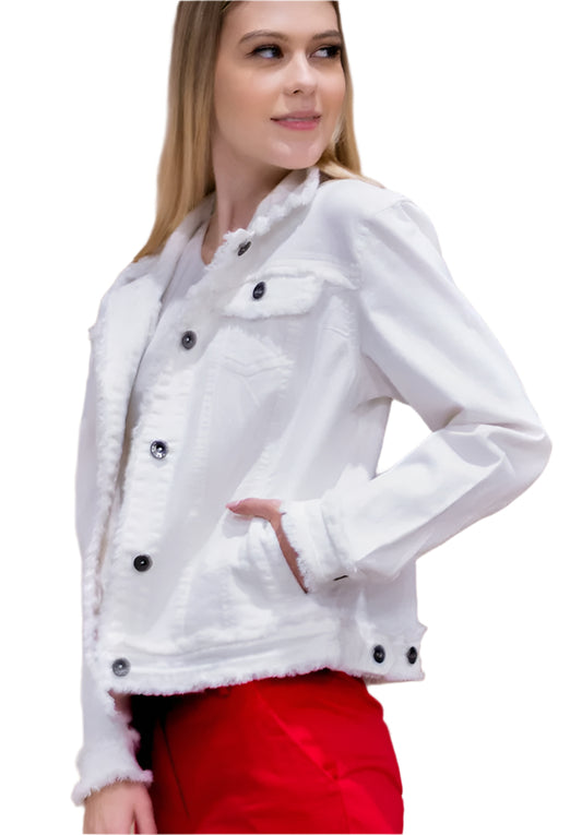 W.A.Y COTTON TWILL JACKET in WHITE