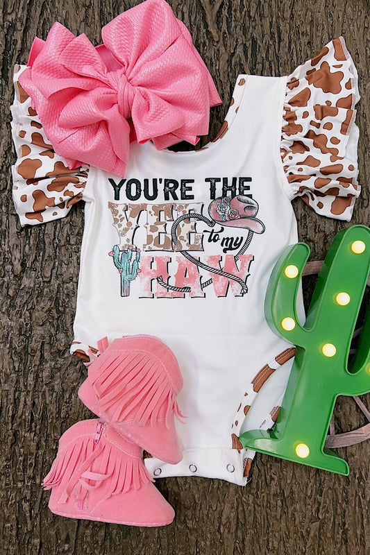 "YOU'RE THE YEE TO MY HAW" CUTE GRAPHIC INFANT GIRL ONESIE