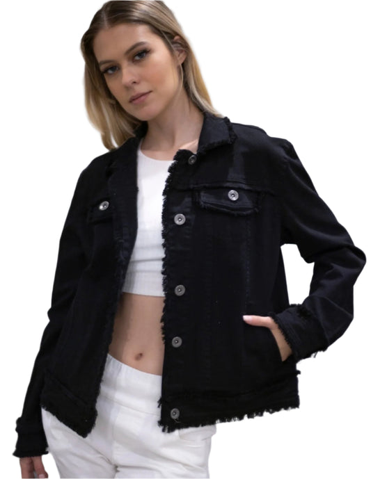 W.A.Y COTTON TWILL JACKET in BLACK