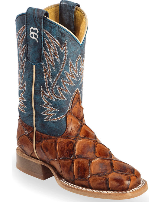 HORSEPOWER COGNAC SEAS THE DAY FISH PRINT BOYS BOOT