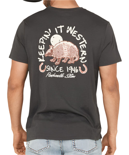 PANHANDLE SLIM MEN'S ARMADILLO KEEPIN' IT WESTERN GRAPHIC TEE