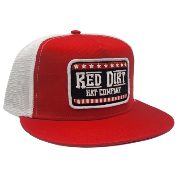 RED DIRT HAT CO STARS & STRIPES CAP in RED/WHITE