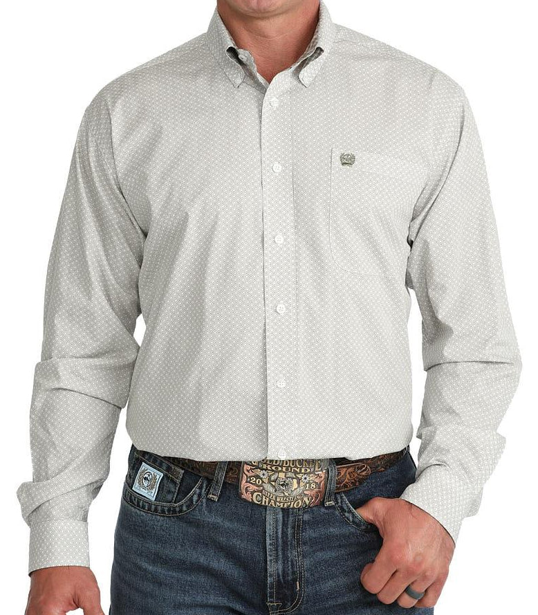 CINCH MEN'S LONG SLEEVE OLIVE PRINT SHIRT