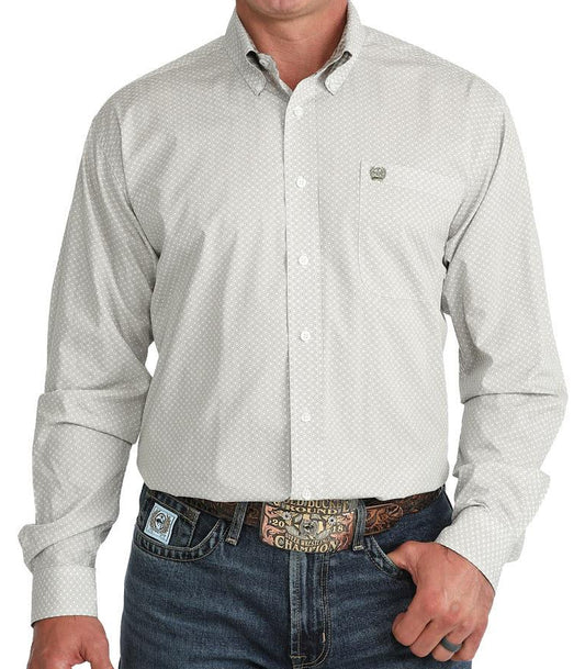 CINCH MEN'S LONG SLEEVE OLIVE PRINT SHIRT