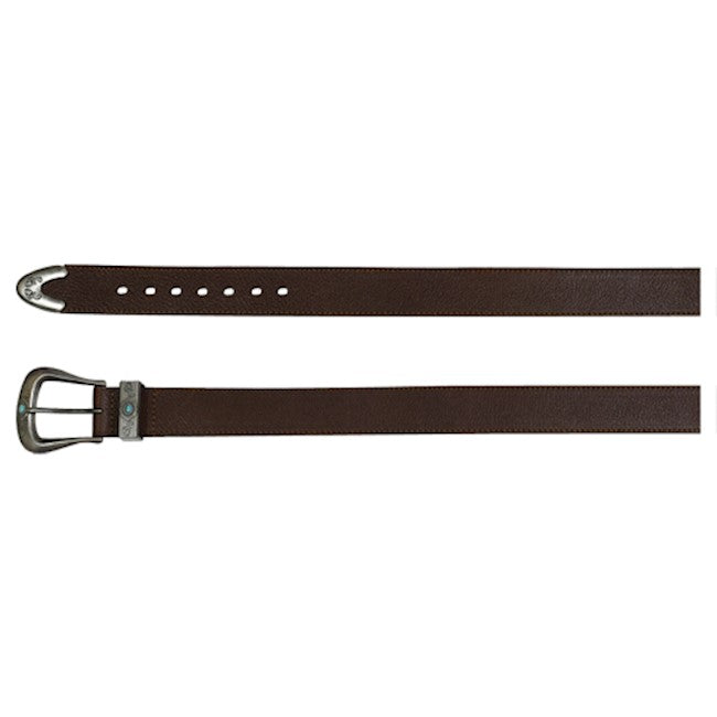 CATCHFLY LADIES' BELT BROWN W/TURQ ACCENTS