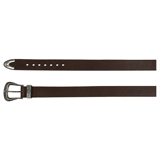 CATCHFLY LADIES' BELT BROWN W/TURQ ACCENTS