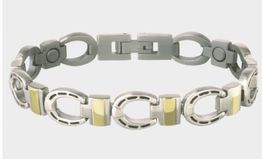 SILVER HORSESHOE DUET MAGNETIC BRACELET
